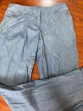Kenneth Cole Light Blue Wide Leg Chambray Pants
